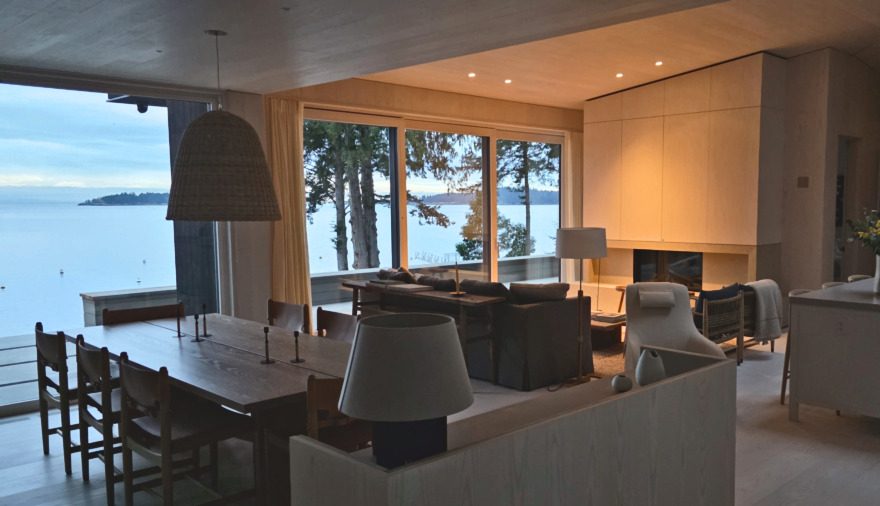 Cuckoo&rsquo;s Point primary dwelling. Kneer S&uuml;dfenster aluminum-clad wood sliding door.
