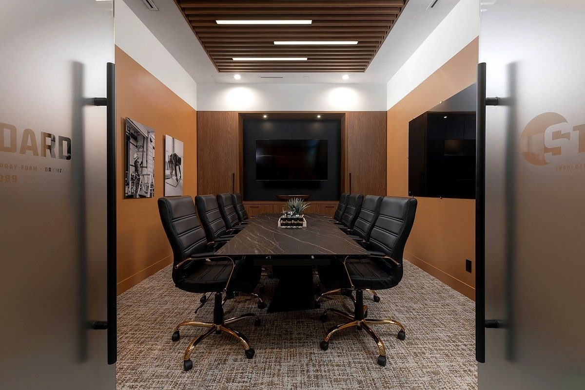 Standard Insulation head office. US Aluminum interior storefront.